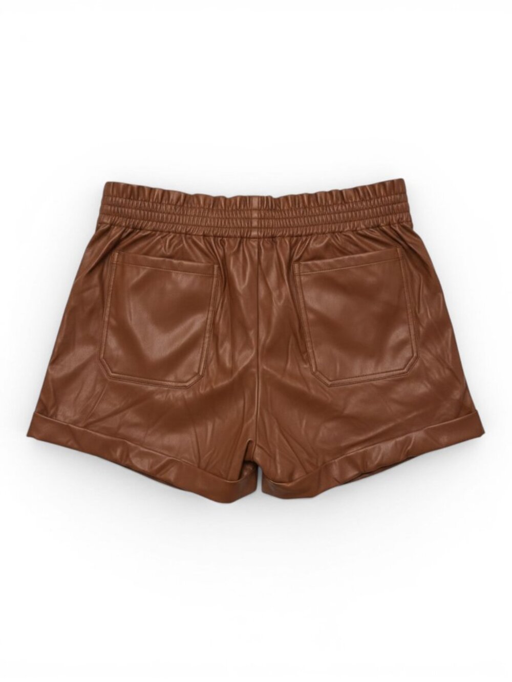 Cupshe Brown High-Waist Faux Leather Shorts - Picture 2 of 2